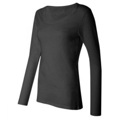 Women's Silky L/S Underscrub T-Shirt (Black), CareTyme Scrubs